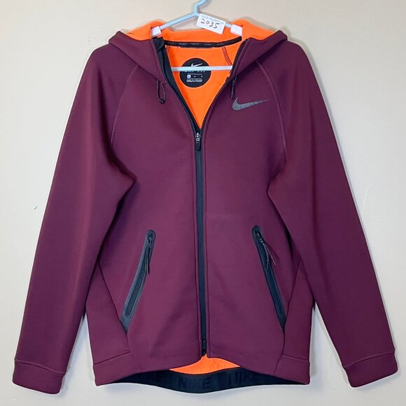 Nike Therma Sphere Max Training Hoodie Jacket - Men's Size M - Dark Red - Picture 1 of 15